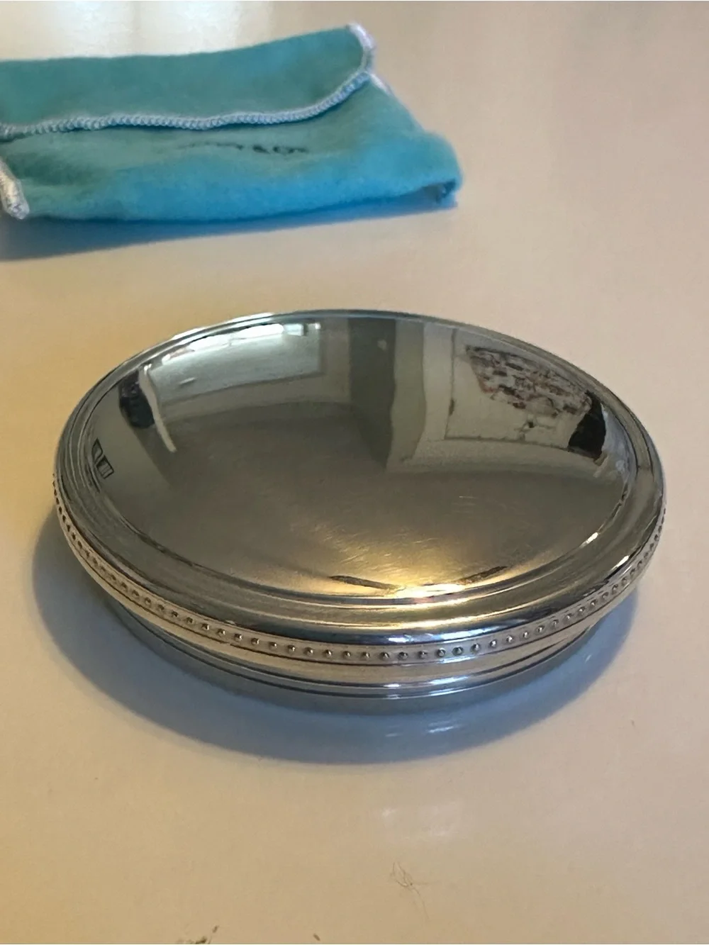 Tiffany & Co Round Pewter Trinket Box
